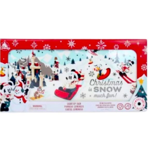 NWT Disney Light-Up Sign - Holiday Mickey & Friends - Snow Much Fun - Picture 1 of 2